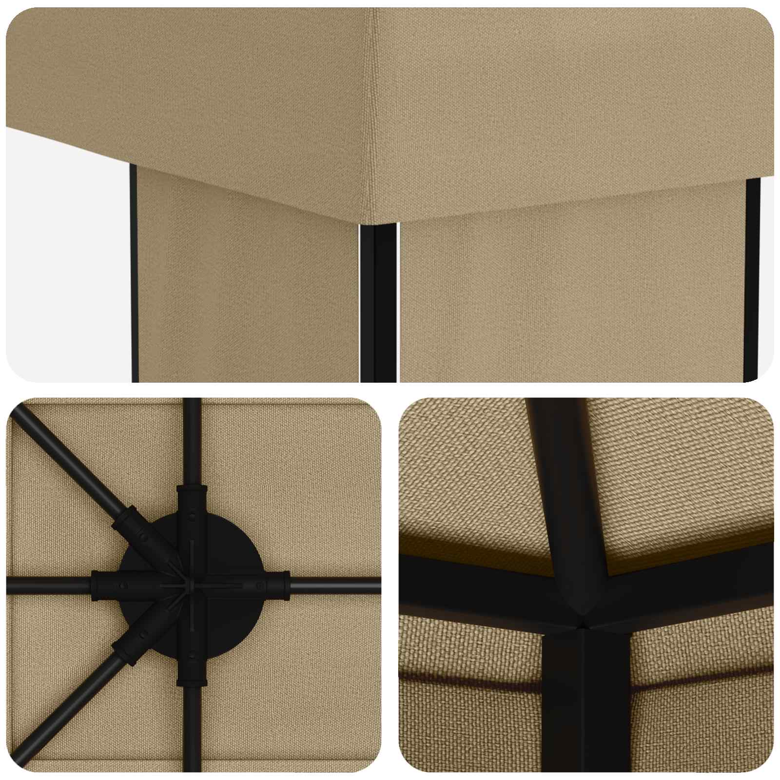 vidaXL Garden Gazebo 6 x 3 m Beige Polyester and Steel 190 gsm - 62802