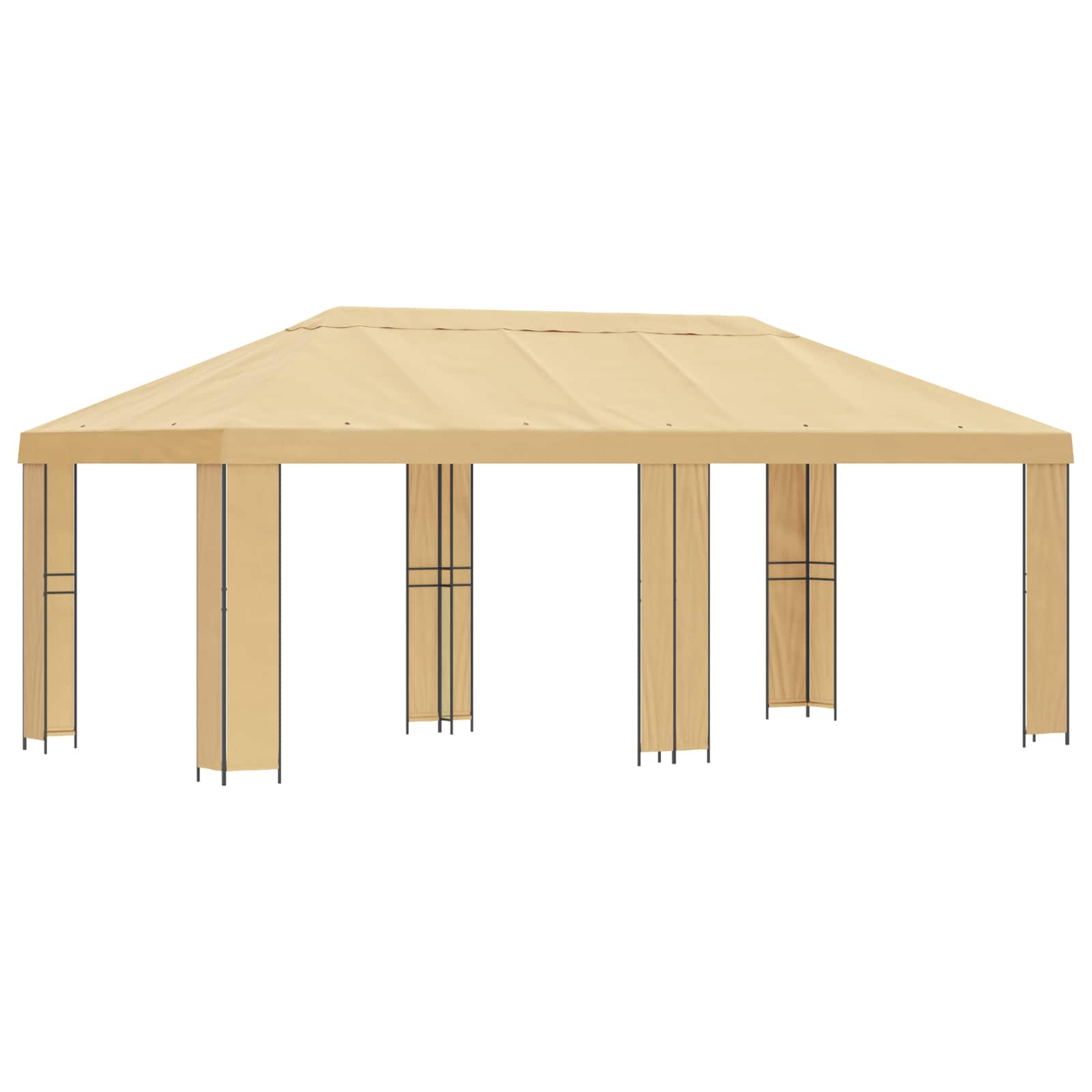 vidaXL Garden Gazebo 6 x 3 m Cream Polyester and Steel 190 gsm - 62804