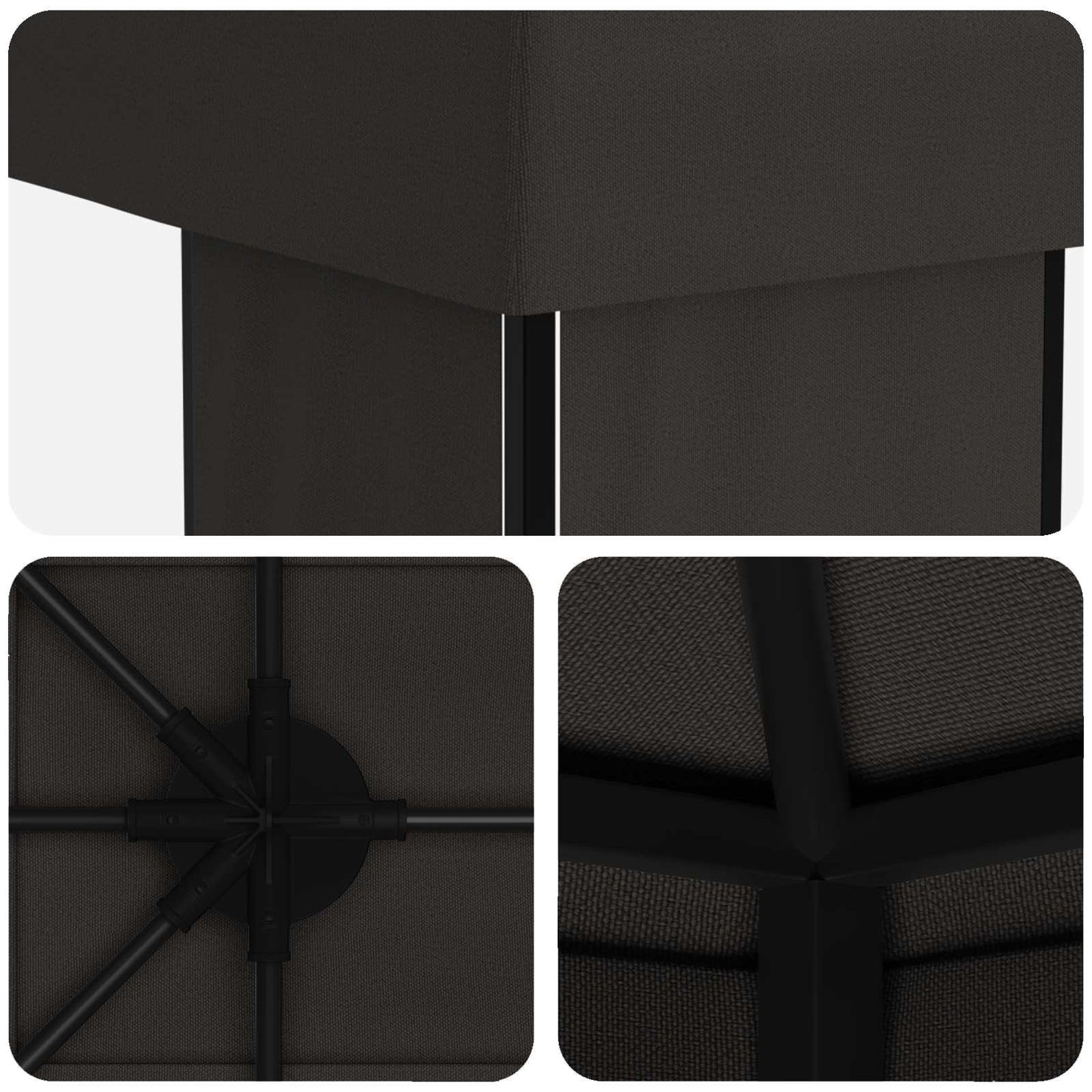 vidaXL Garden Gazebo 6 x 3 m Anthracite Polyester and Steel 190 gsm - 62808