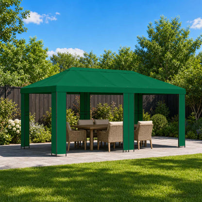 vidaXL Garden Gazebo 6 x 3 m Green Polyester and Steel 190 gsm - 62822
