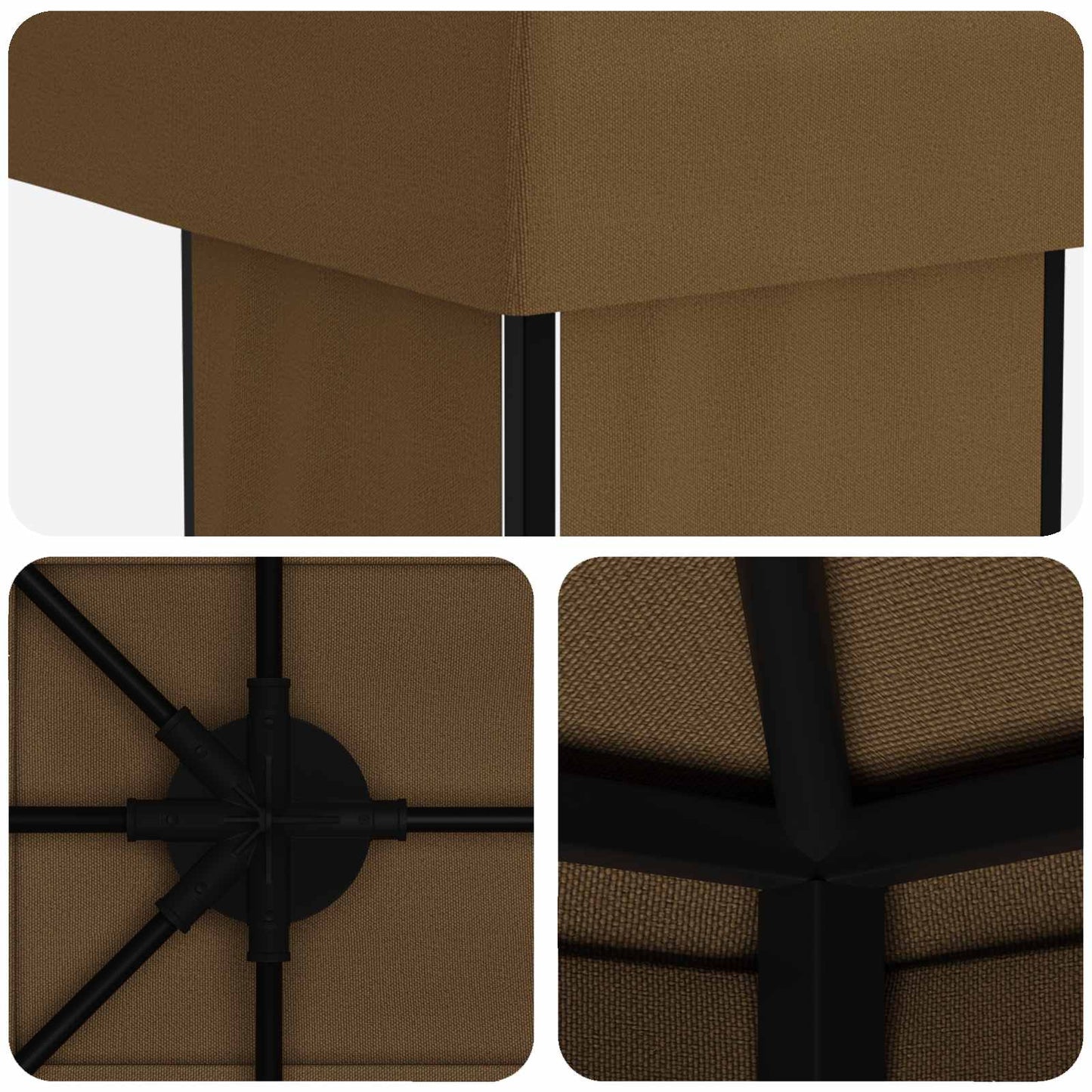 vidaXL Garden Gazebo 6 x 3 m Taupe Polyester and Steel 190 gsm - 62825