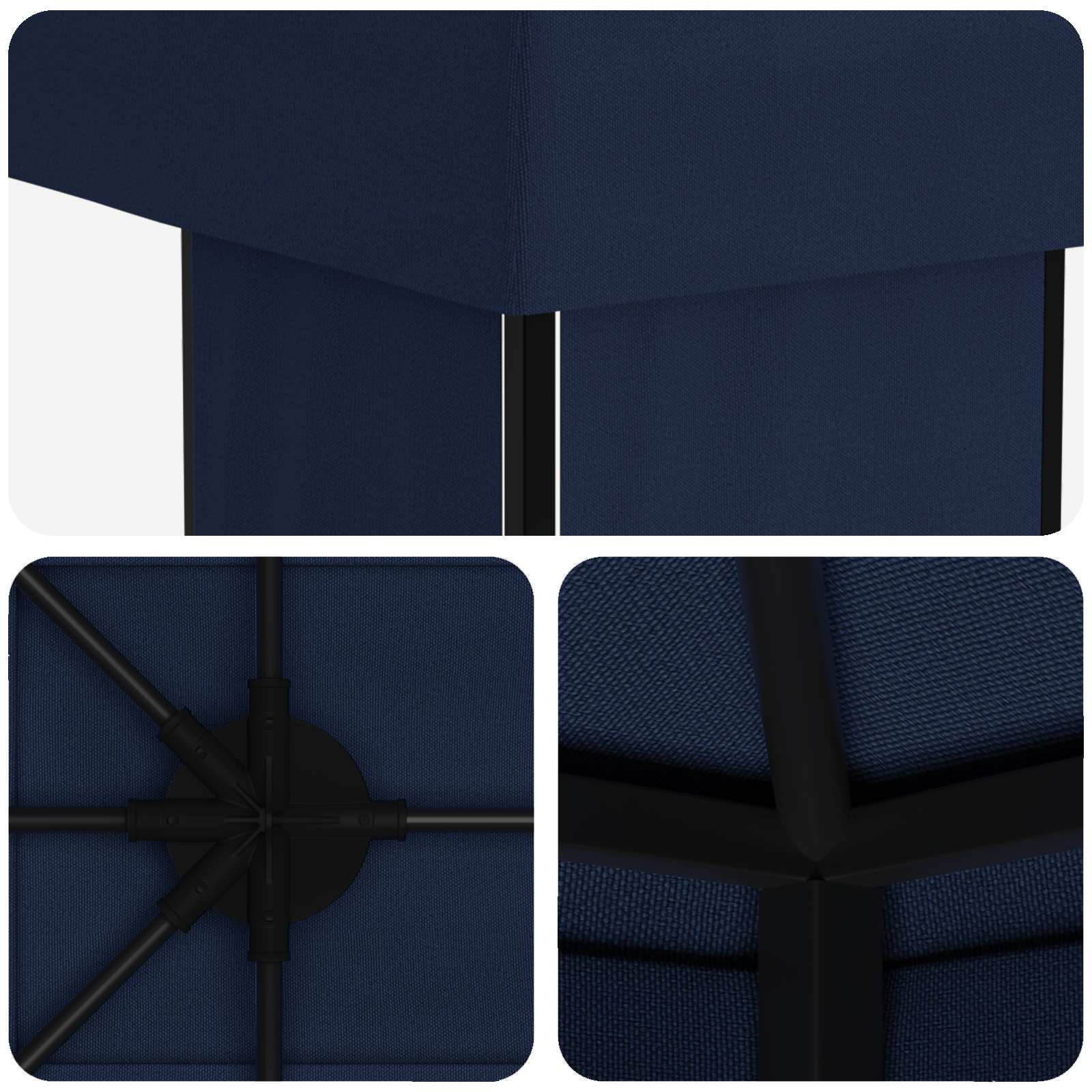 vidaXL Garden Gazebo 6 x 3 m Blue Polyester and Steel 190 gsm - 62827