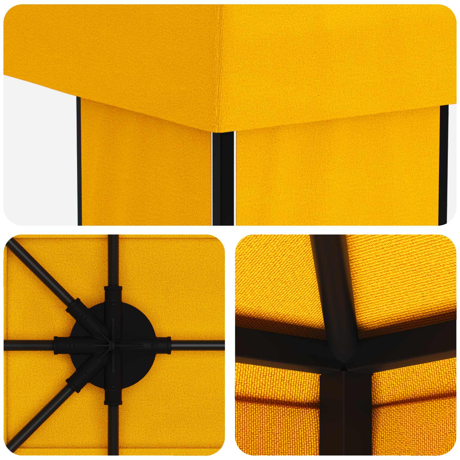 vidaXL Garden Gazebo 6 x 3 m Yellow Polyester and Steel 190 gsm - 62831