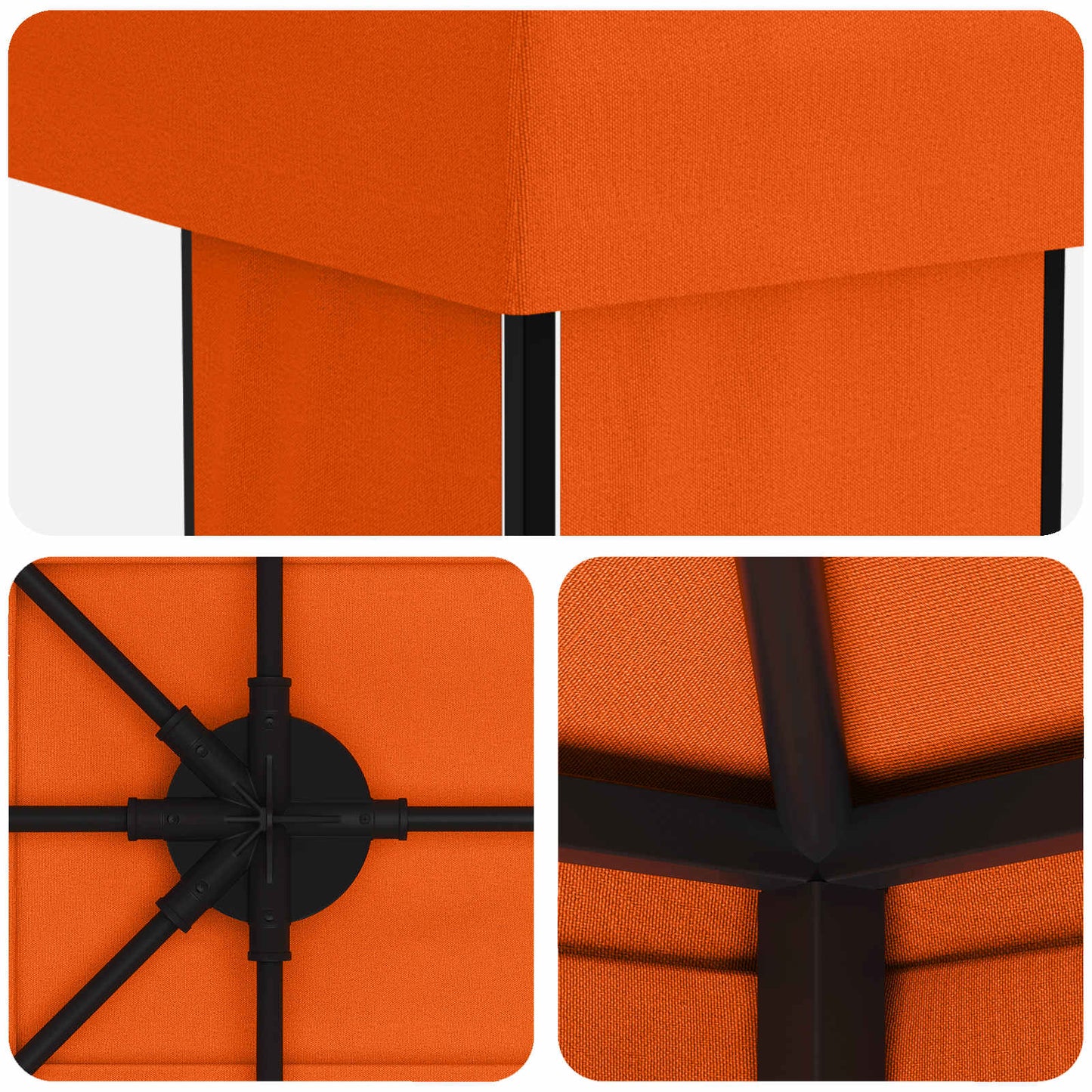 vidaXL Garden Gazebo 6 x 3 m Orange Polyester and Steel 190 gsm - 62844