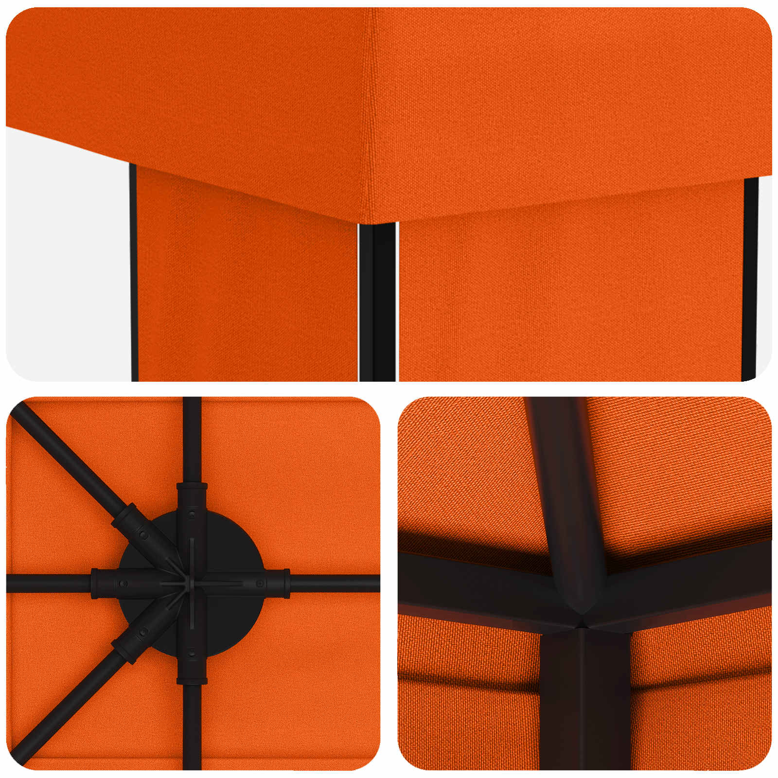 vidaXL Garden Gazebo 6 x 3 m Orange Polyester and Steel 190 gsm - 62844