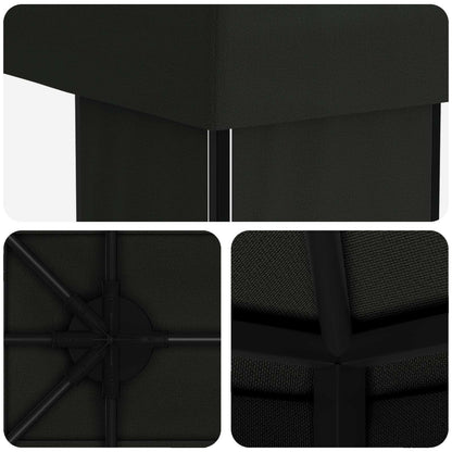 vidaXL Garden Gazebo 6 x 3 m Black Polyester and Steel 190 gsm - 62848