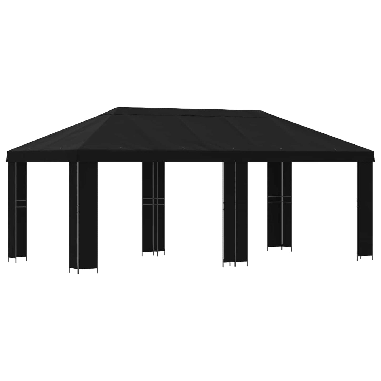 vidaXL Garden Gazebo 6 x 3 m Black Polyester and Steel 190 gsm - 62848