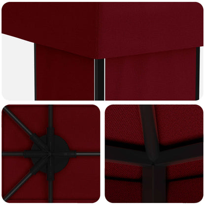 vidaXL Garden Gazebo 6 x 3 m Burgundy Polyester and Steel 190 gsm - 62849