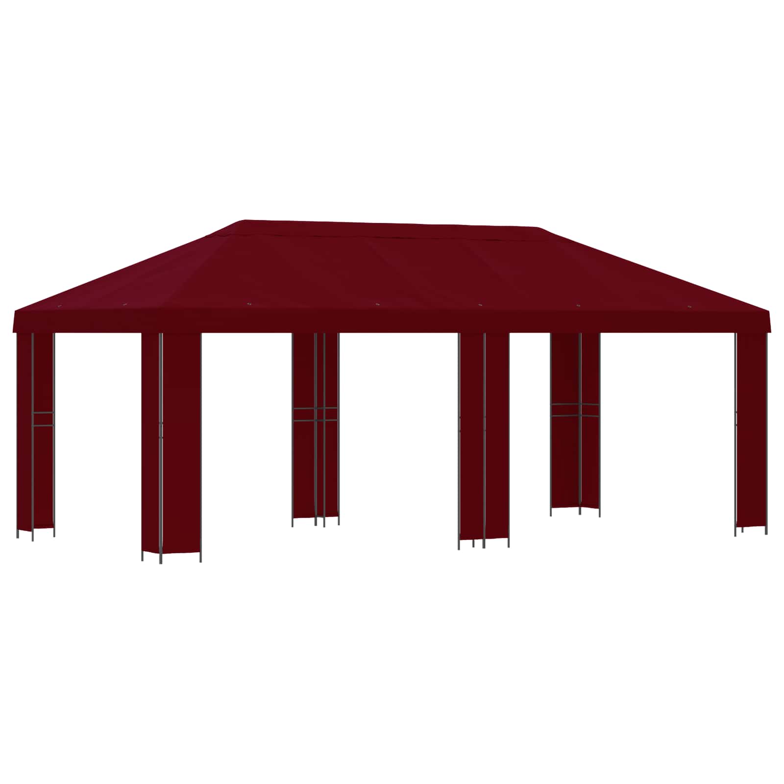 vidaXL Garden Gazebo 6 x 3 m Burgundy Polyester and Steel 190 gsm - 62849