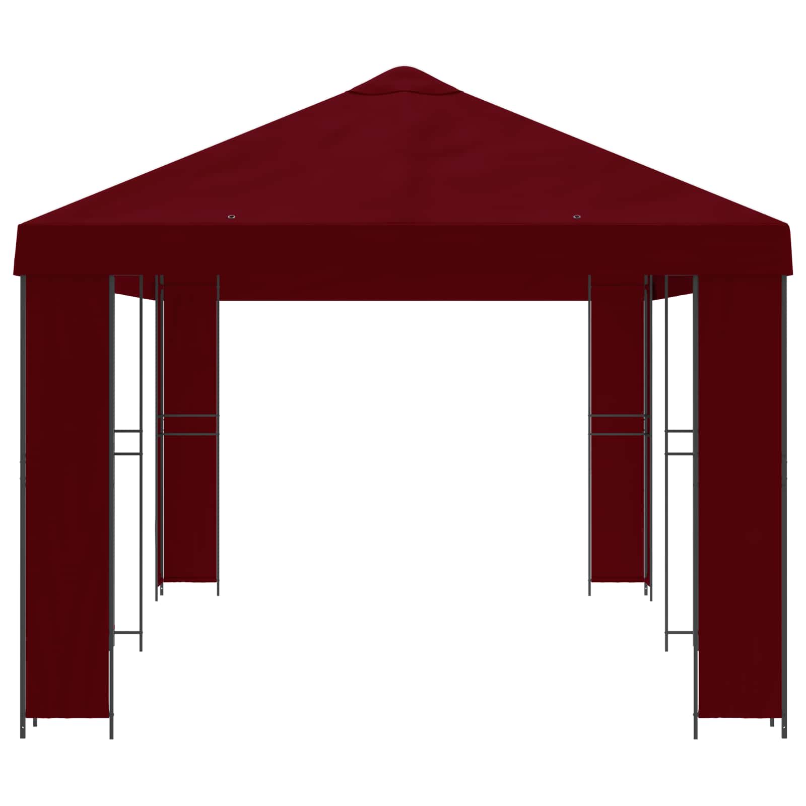 vidaXL Garden Gazebo 6 x 3 m Burgundy Polyester and Steel 190 gsm - 62849