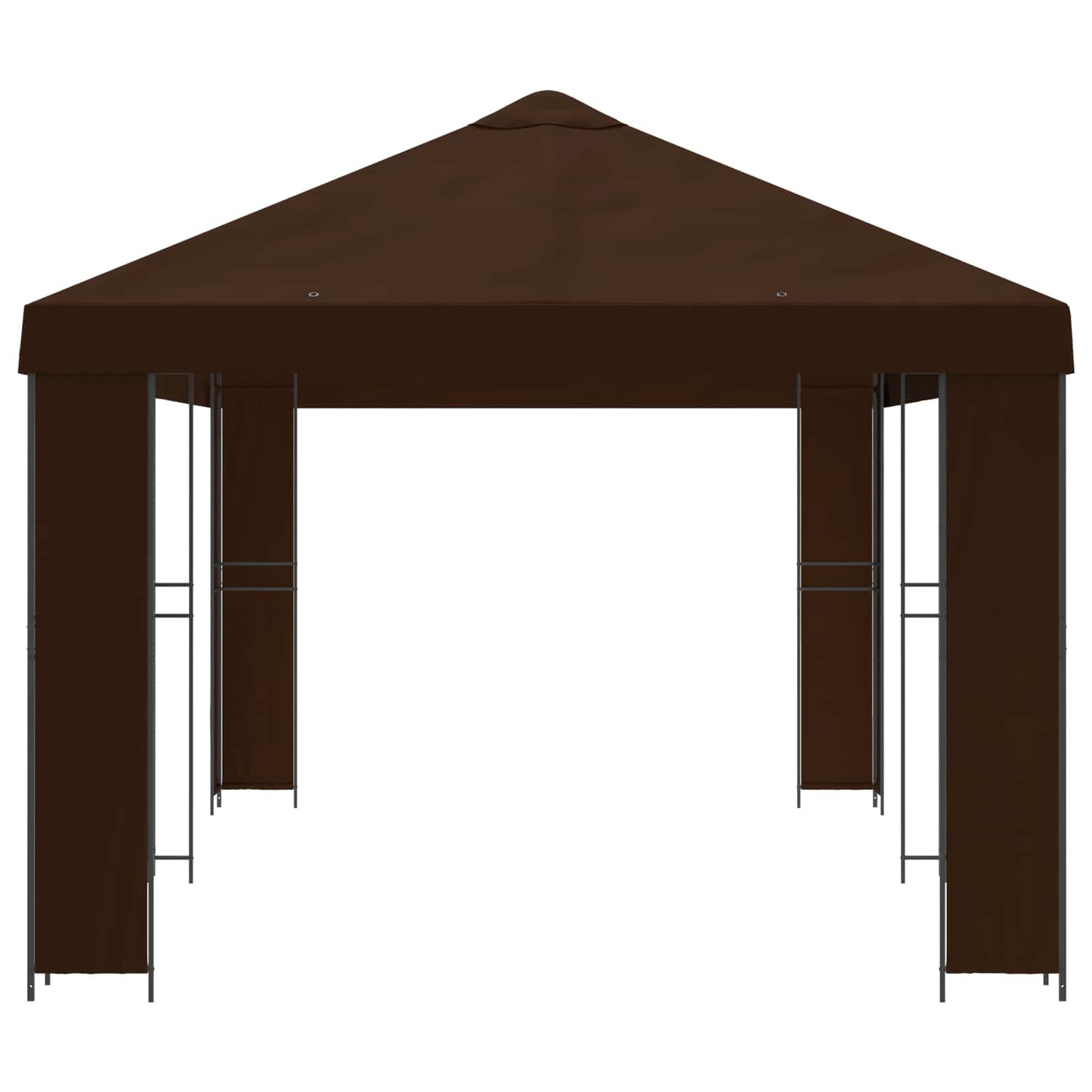 vidaXL Garden Gazebo 6 x 3 m Brown Polyester and Steel 190 gsm - 62850
