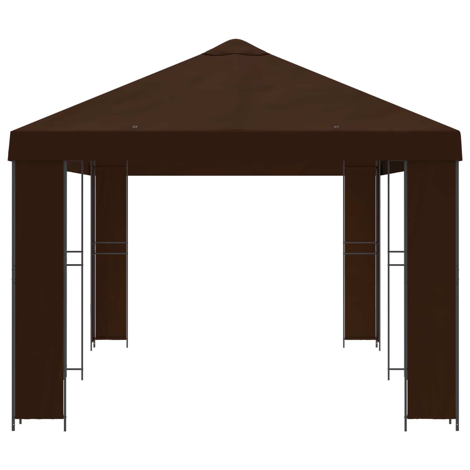 vidaXL Garden Gazebo 6 x 3 m Brown Polyester and Steel 190 gsm - 62850