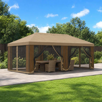 vidaXL Garden Gazebo with Sidewalls 6 x 3 m Beige Polyester and Steel