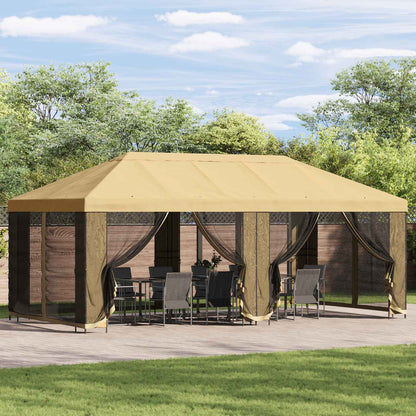 vidaXL Garden Gazebo with Sidewalls 6 x 3 m Cream Polyester and Steel
