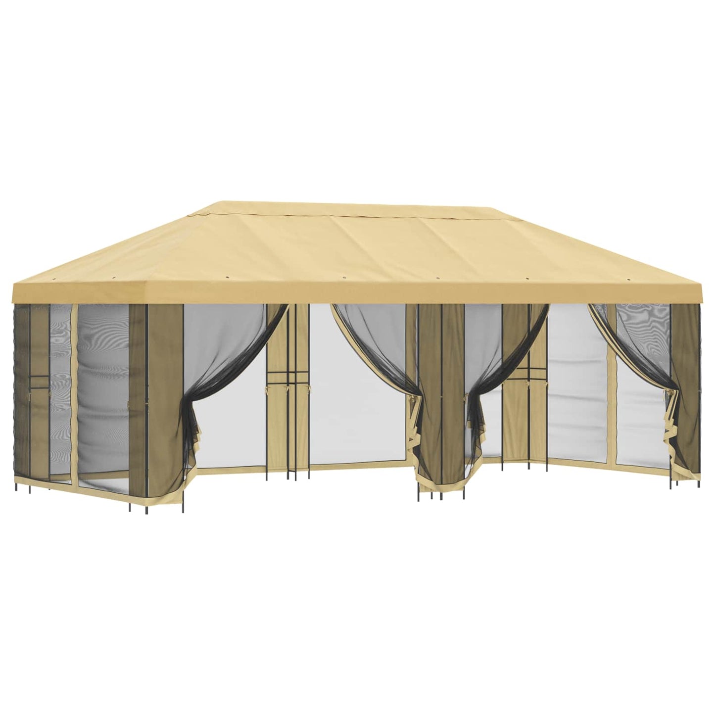vidaXL Garden Gazebo with Sidewalls 6 x 3 m Cream Polyester and Steel