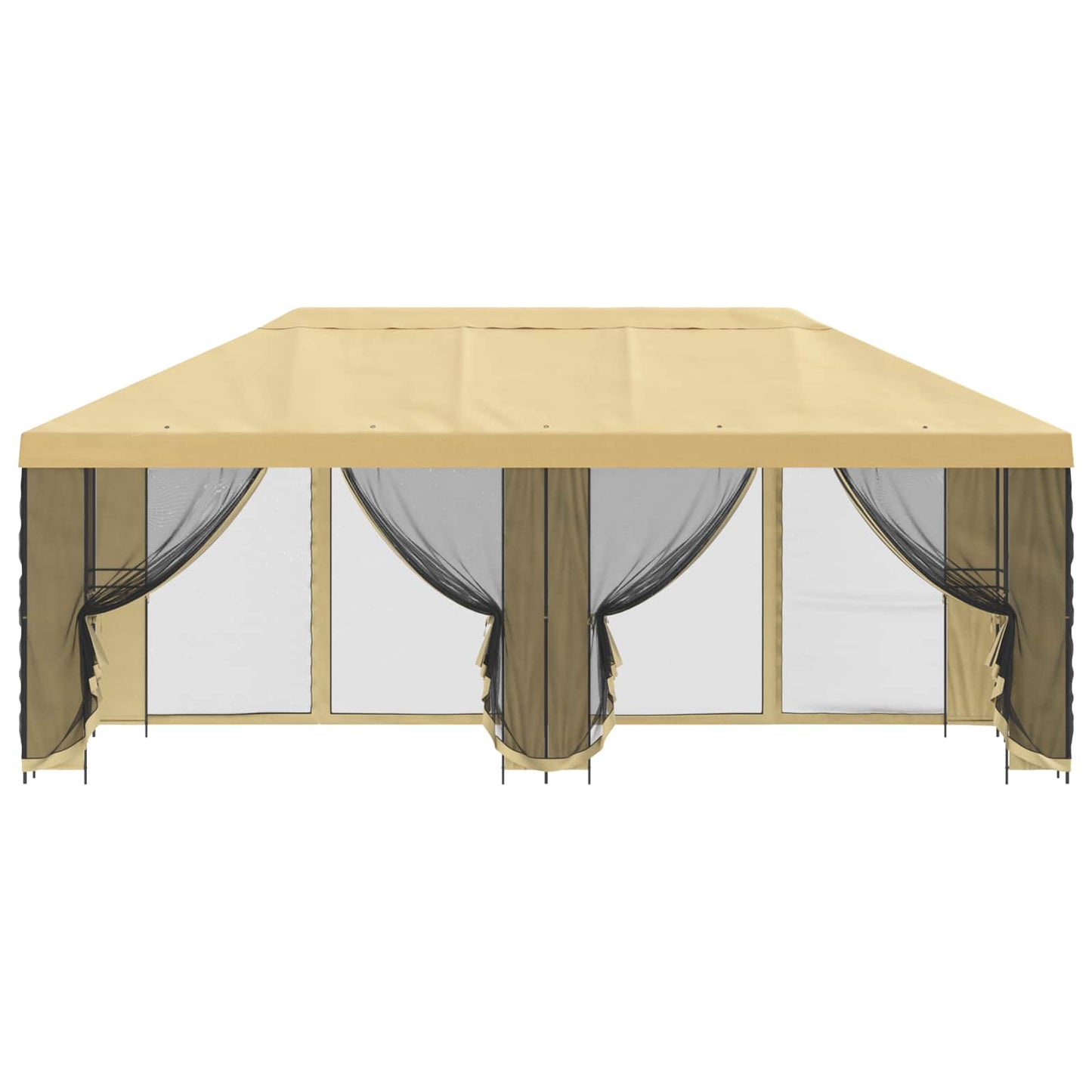 vidaXL Garden Gazebo with Sidewalls 6 x 3 m Cream Polyester and Steel