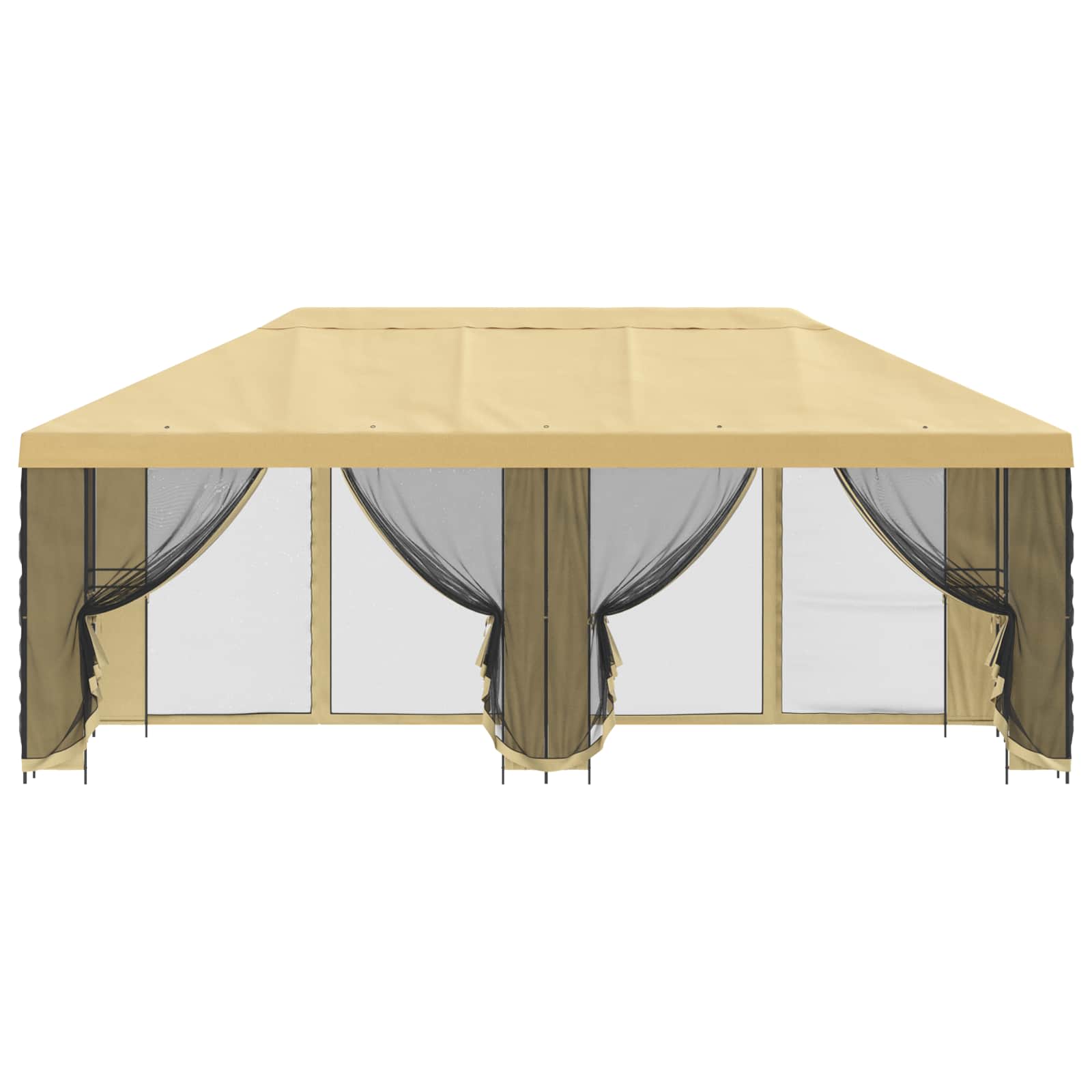 vidaXL Garden Gazebo with Sidewalls 6 x 3 m Cream Polyester and Steel