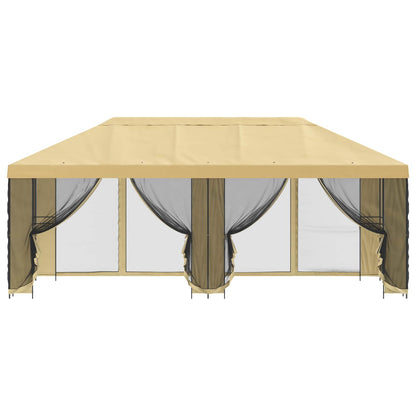 vidaXL Garden Gazebo with Sidewalls 6 x 3 m Cream Polyester and Steel