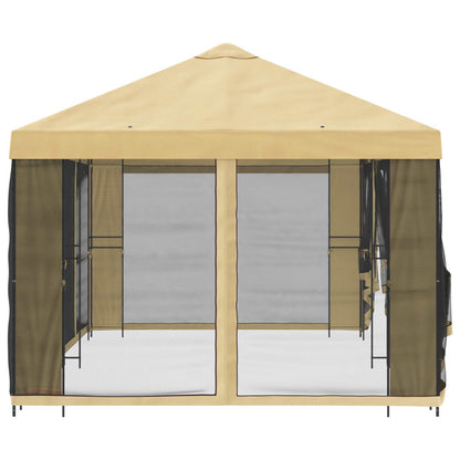 vidaXL Garden Gazebo with Sidewalls 6 x 3 m Cream Polyester and Steel