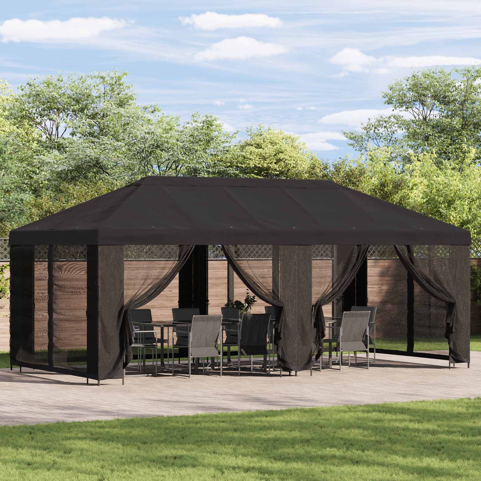 vidaXL Garden Gazebo with Sidewalls 6 x 3 m Anthracite