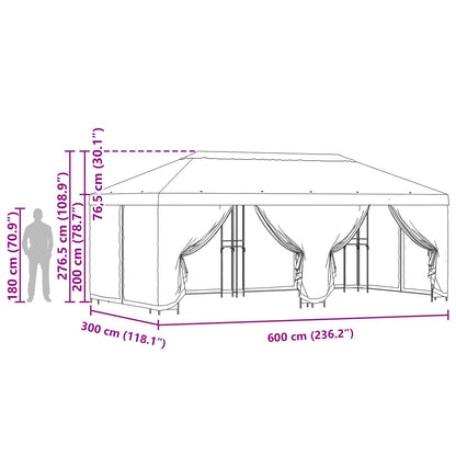 vidaXL Garden Gazebo with Sidewalls 6 x 3 m Anthracite