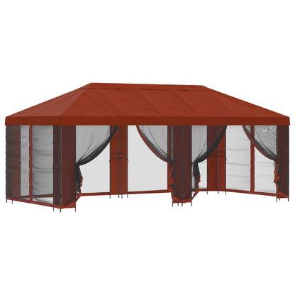 vidaXL Garden Gazebo with Sidewalls 6 x 3 m Terracotta