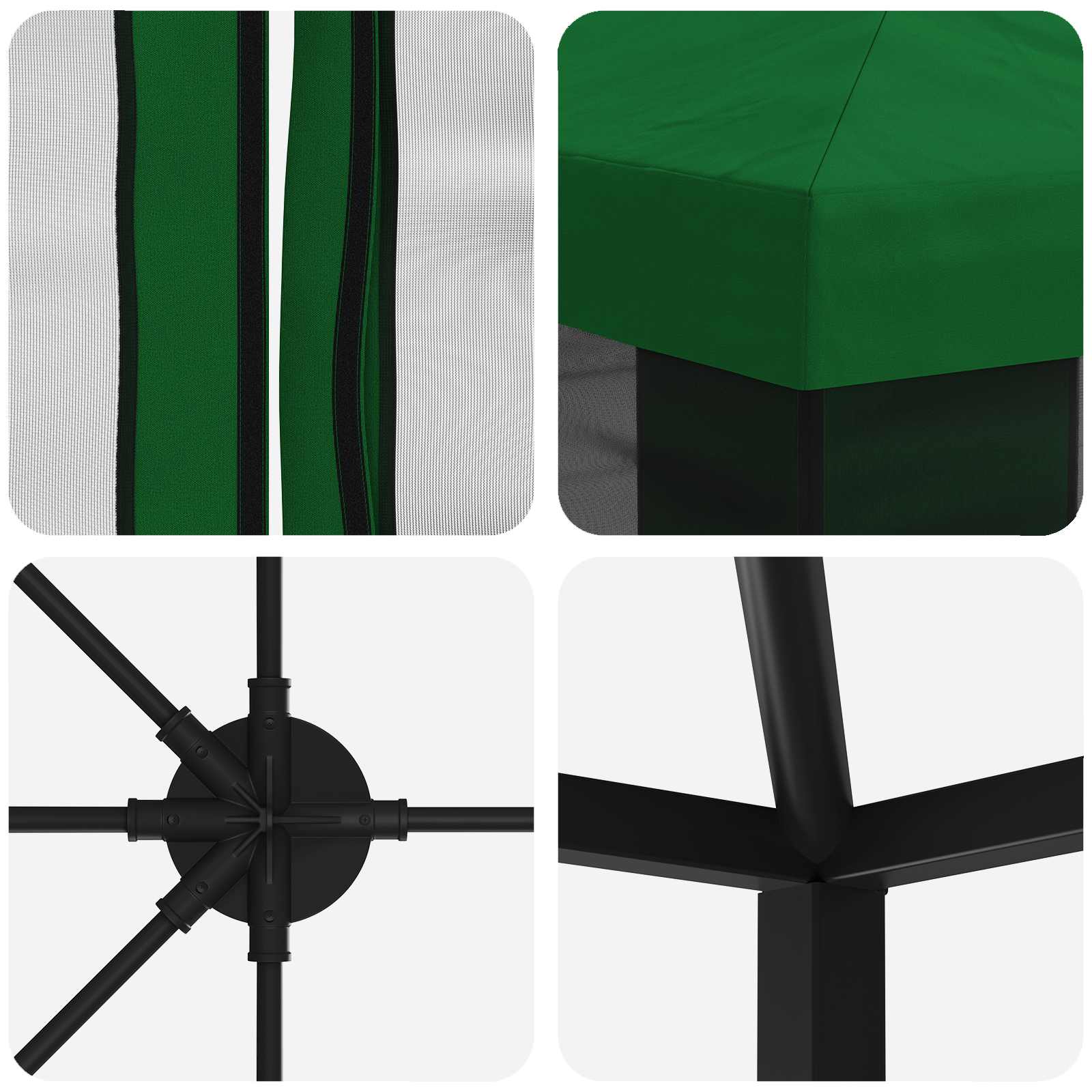 vidaXL Garden Gazebo with Sidewalls 6 x 3 m Green Polyester and Steel