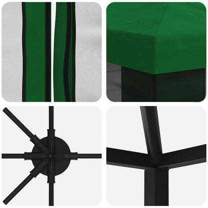 vidaXL Garden Gazebo with Sidewalls 6 x 3 m Green Polyester and Steel