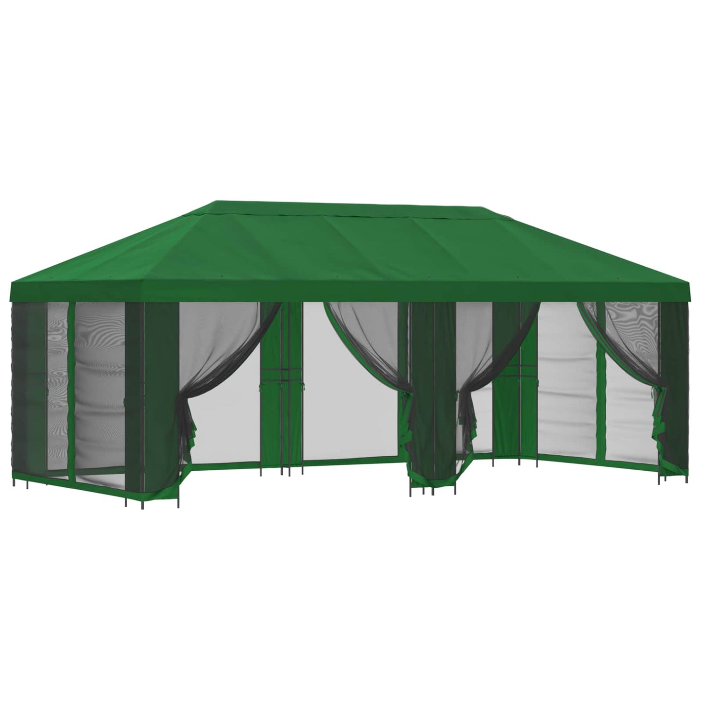 vidaXL Garden Gazebo with Sidewalls 6 x 3 m Green Polyester and Steel