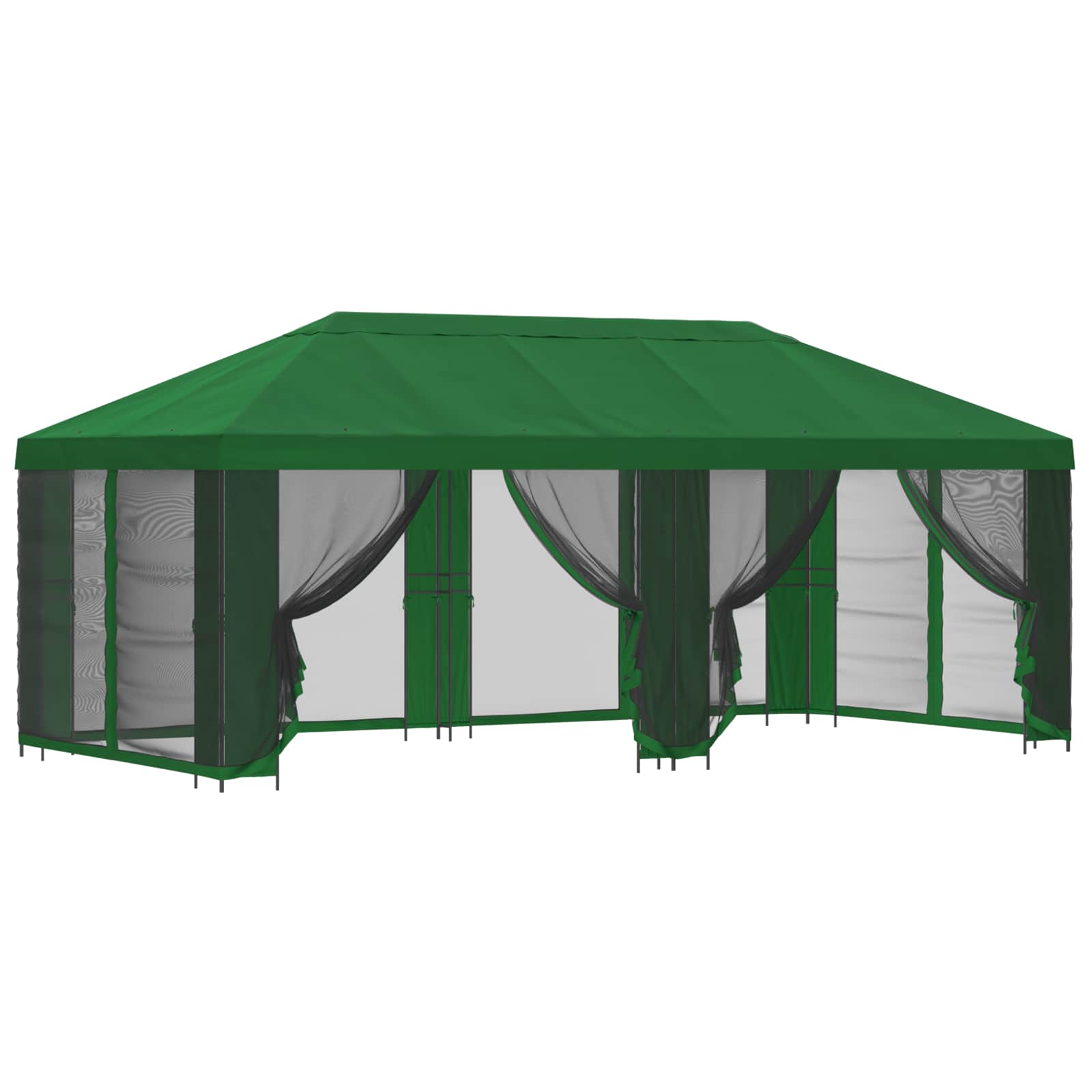 vidaXL Garden Gazebo with Sidewalls 6 x 3 m Green Polyester and Steel