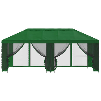 vidaXL Garden Gazebo with Sidewalls 6 x 3 m Green Polyester and Steel