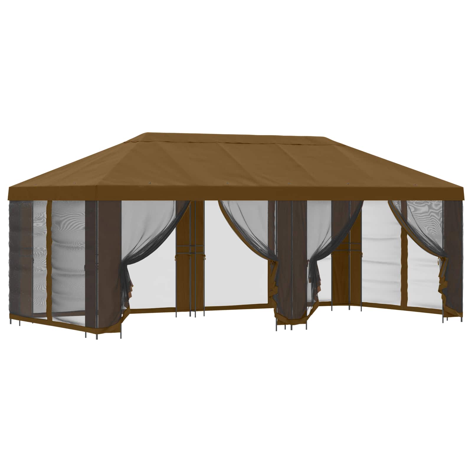 vidaXL Garden Gazebo with Sidewalls 6 x 3 m Taupe Polyester and Steel