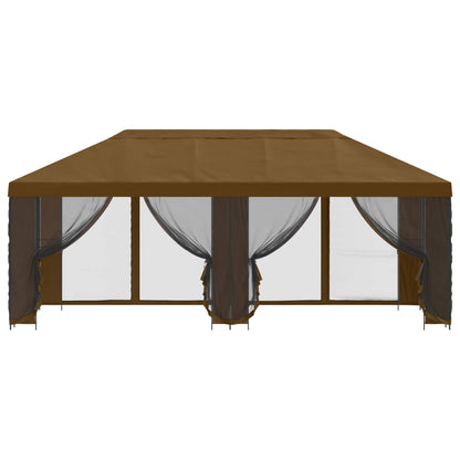 vidaXL Garden Gazebo with Sidewalls 6 x 3 m Taupe Polyester and Steel