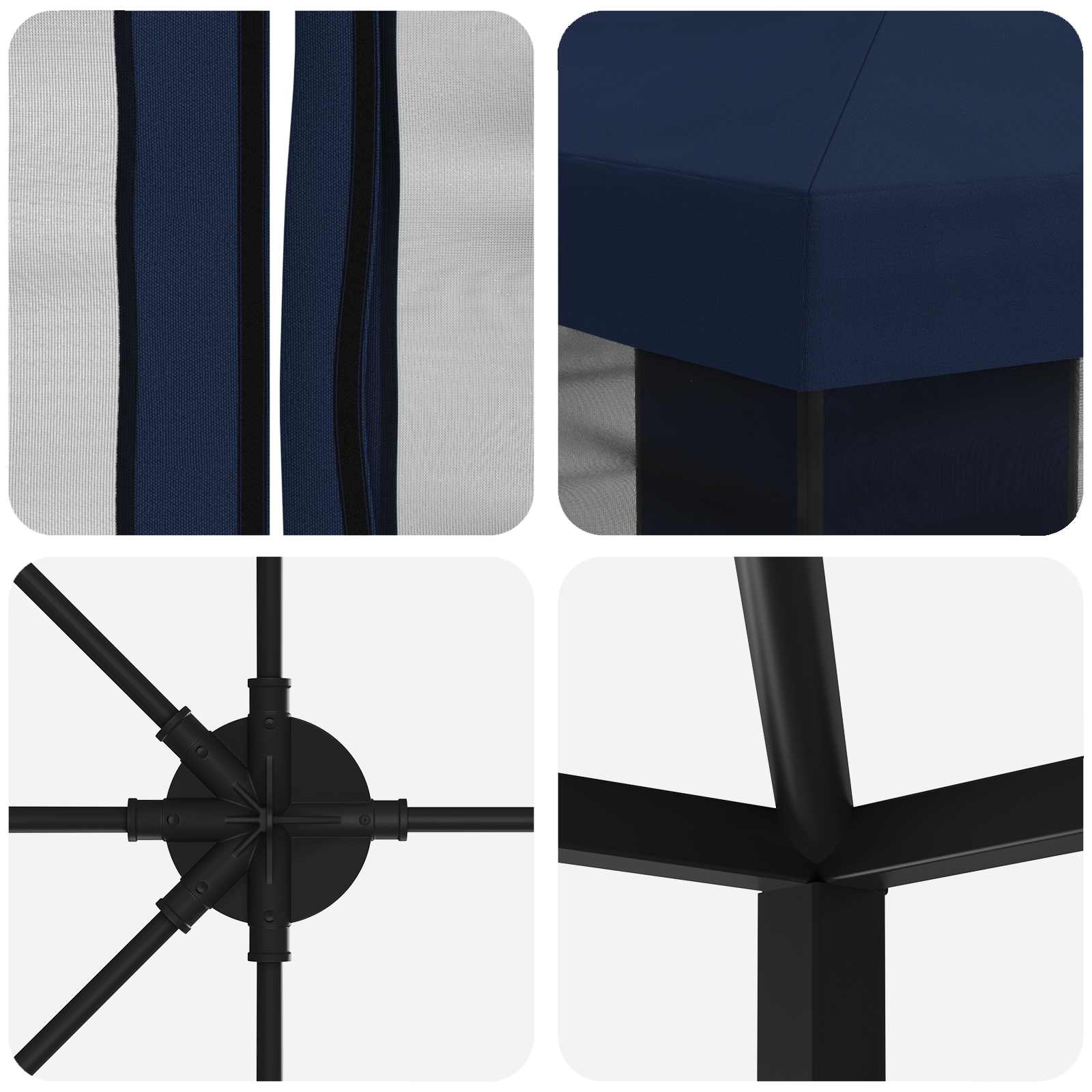 vidaXL Garden Gazebo with Sidewalls 6 x 3 m Blue Polyester and Steel