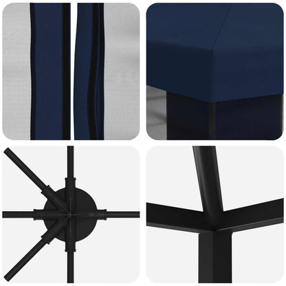 vidaXL Garden Gazebo with Sidewalls 6 x 3 m Blue Polyester and Steel