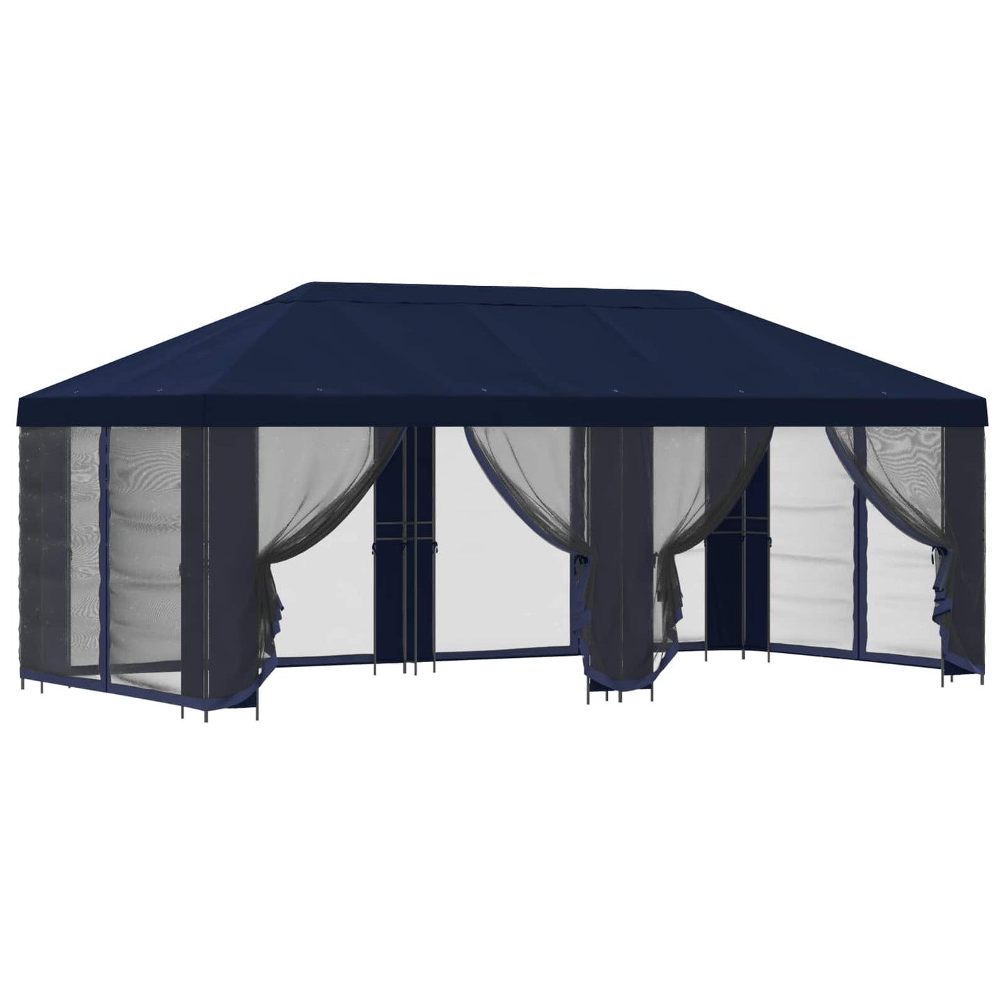 vidaXL Garden Gazebo with Sidewalls 6 x 3 m Blue Polyester and Steel
