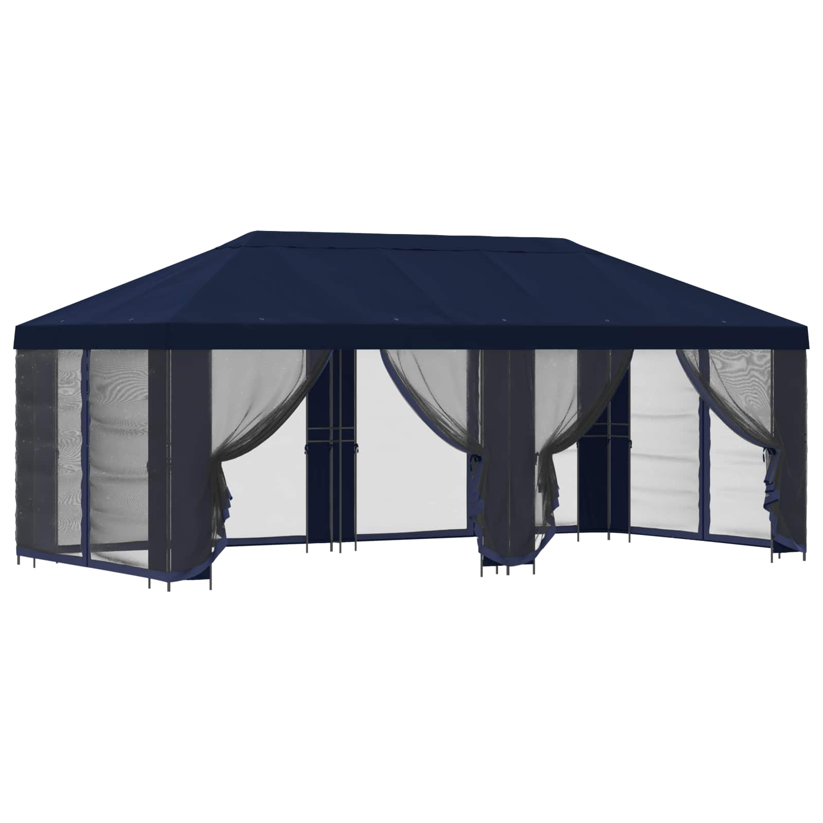 vidaXL Garden Gazebo with Sidewalls 6 x 3 m Blue Polyester and Steel