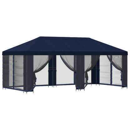vidaXL Garden Gazebo with Sidewalls 6 x 3 m Blue Polyester and Steel