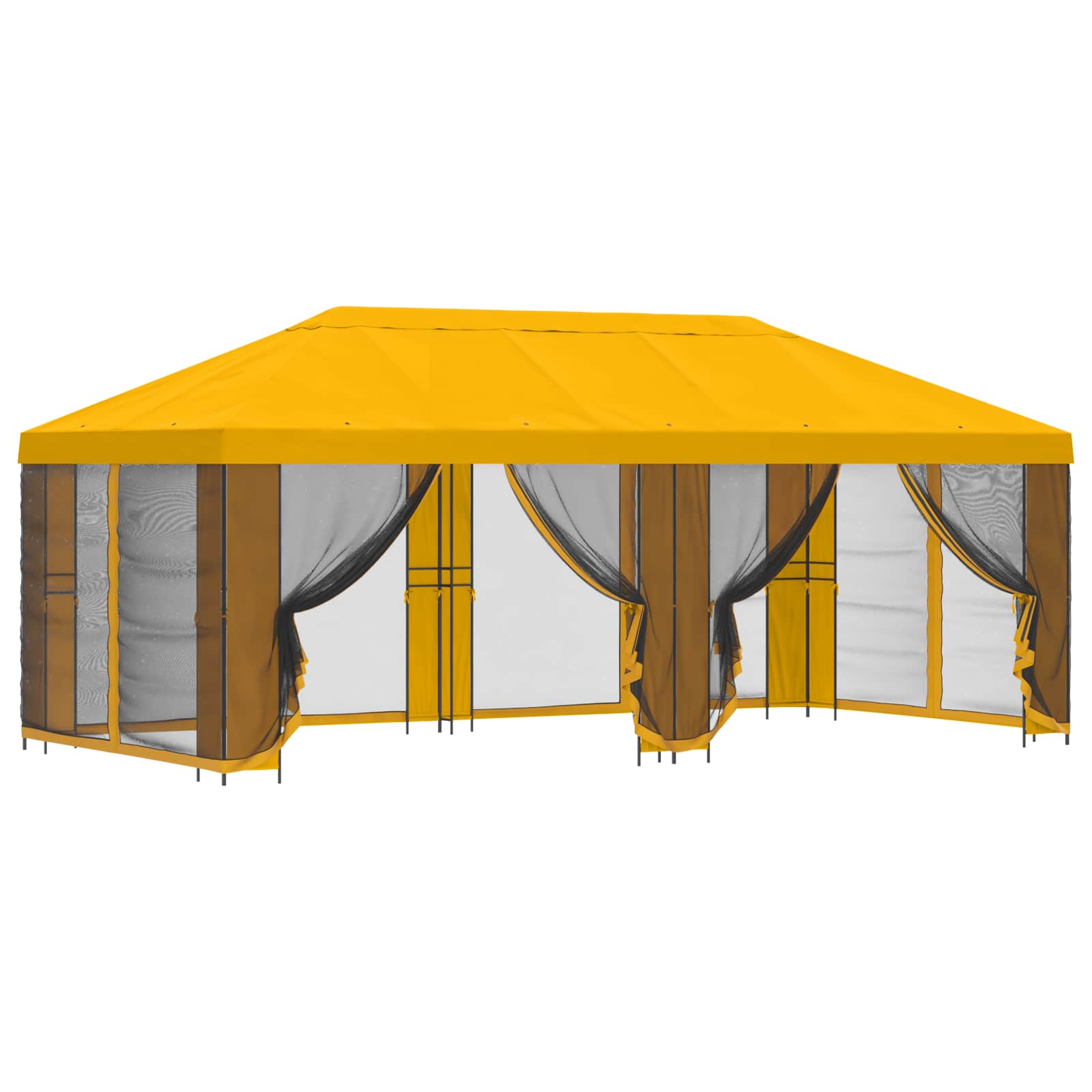 vidaXL Garden Gazebo with Sidewalls 6 x 3 m Yellow Polyester and Steel