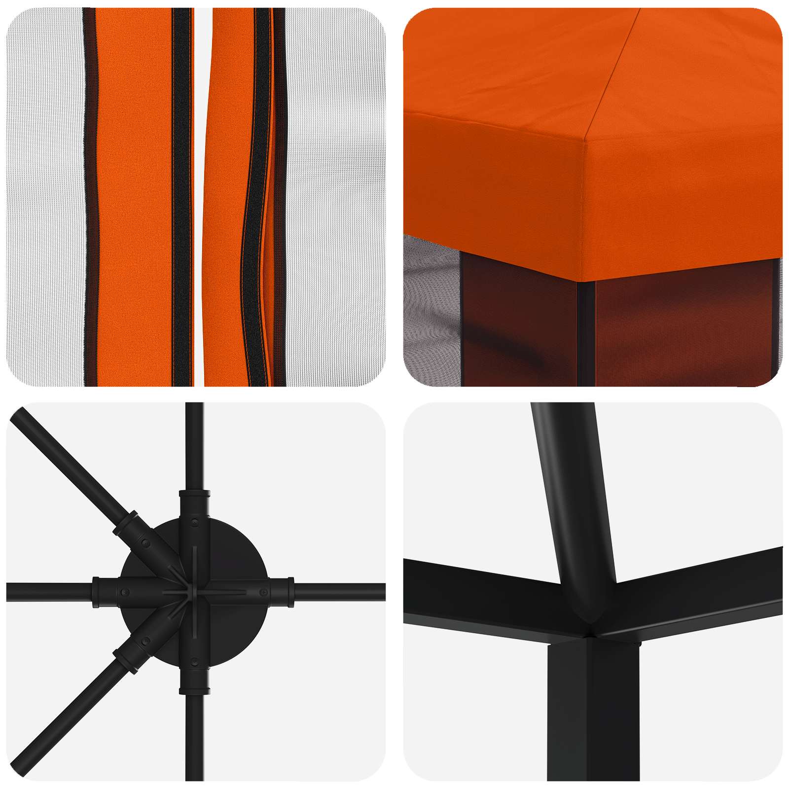 vidaXL Garden Gazebo with Sidewalls 6 x 3 m Orange Polyester and Steel