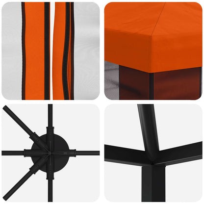 vidaXL Garden Gazebo with Sidewalls 6 x 3 m Orange Polyester and Steel