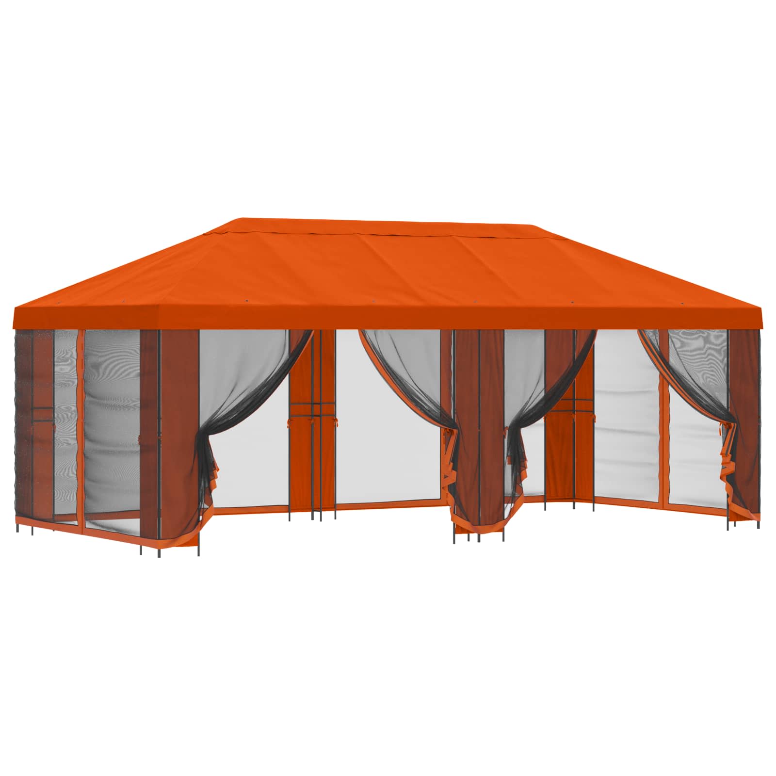 vidaXL Garden Gazebo with Sidewalls 6 x 3 m Orange Polyester and Steel