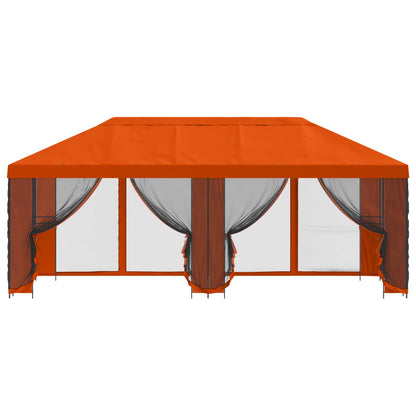 vidaXL Garden Gazebo with Sidewalls 6 x 3 m Orange Polyester and Steel