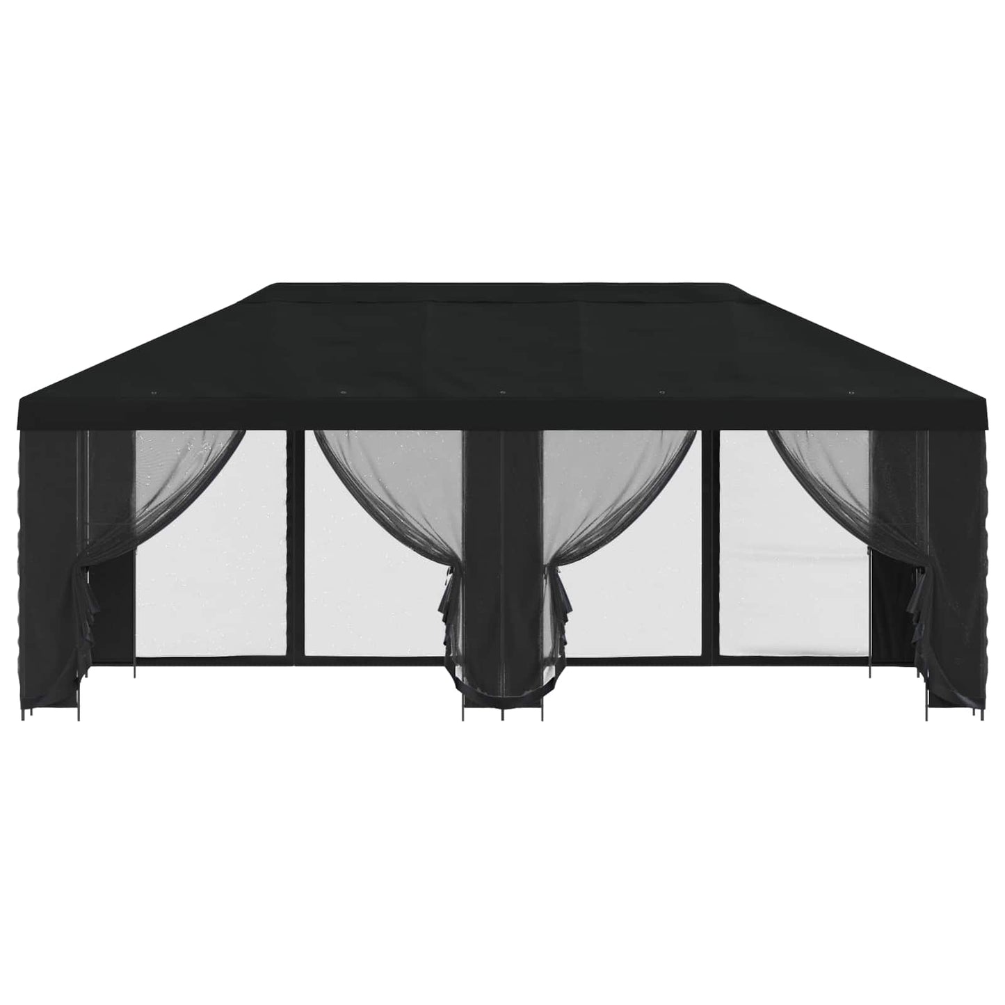 vidaXL Garden Gazebo with Sidewalls 6 x 3 m Black Polyester and Steel