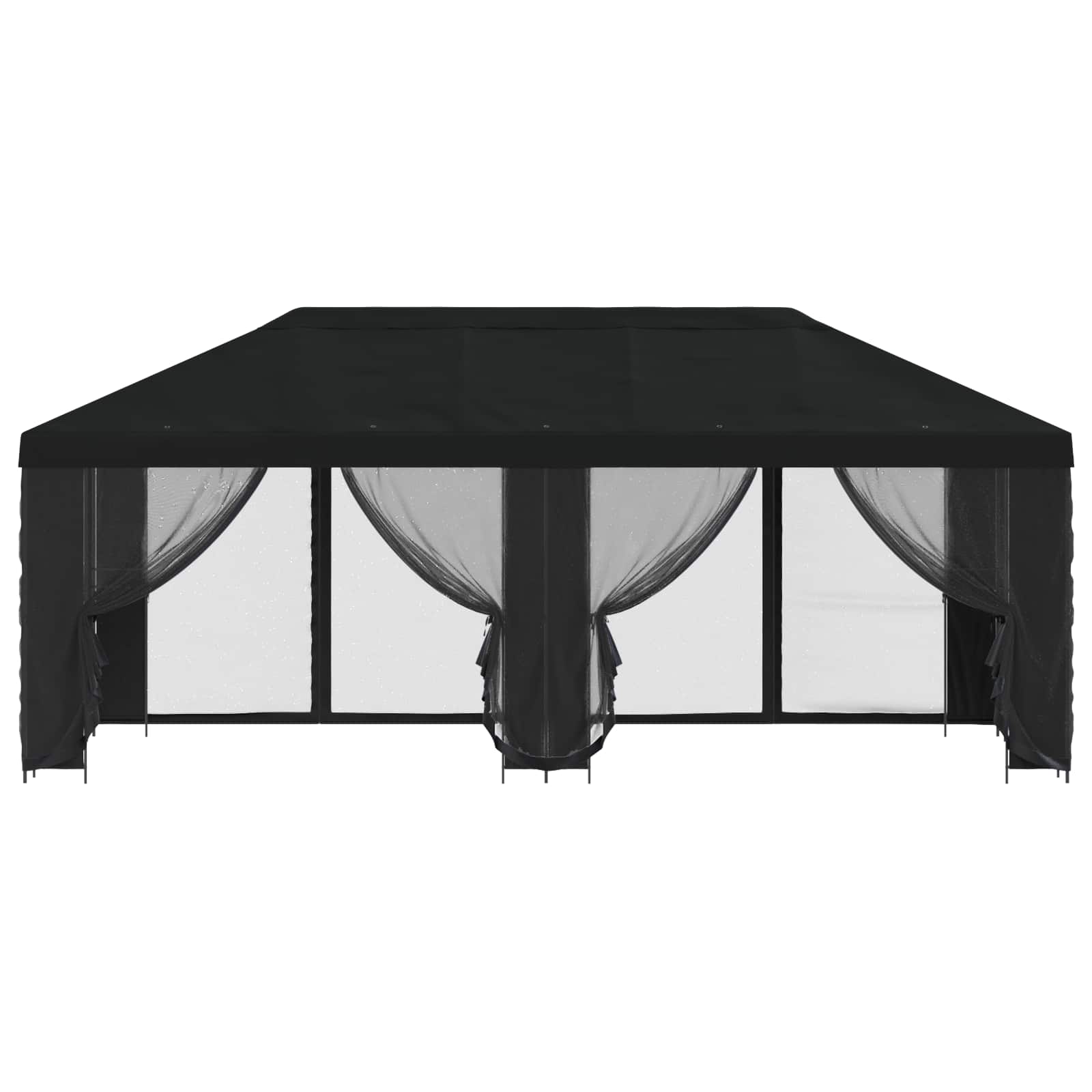 vidaXL Garden Gazebo with Sidewalls 6 x 3 m Black Polyester and Steel