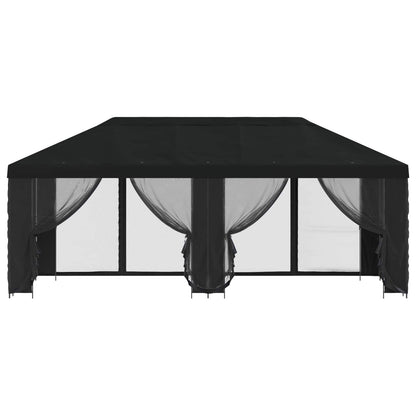 vidaXL Garden Gazebo with Sidewalls 6 x 3 m Black Polyester and Steel