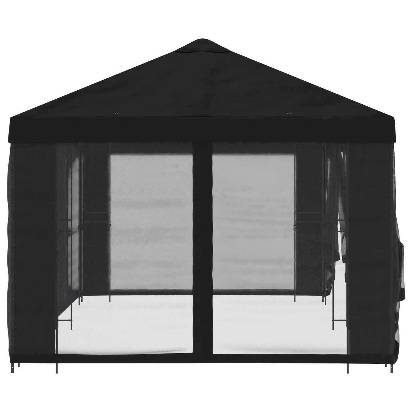 vidaXL Garden Gazebo with Sidewalls 6 x 3 m Black Polyester and Steel