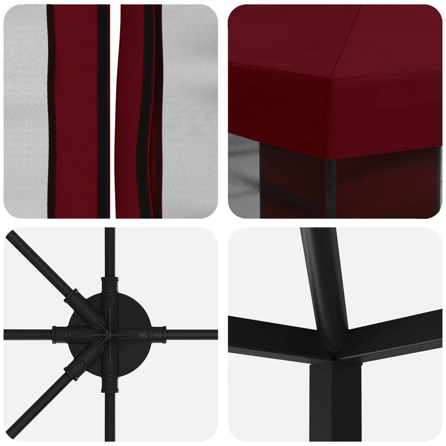 vidaXL Garden Gazebo with Sidewalls 6 x 3 m Burgundy