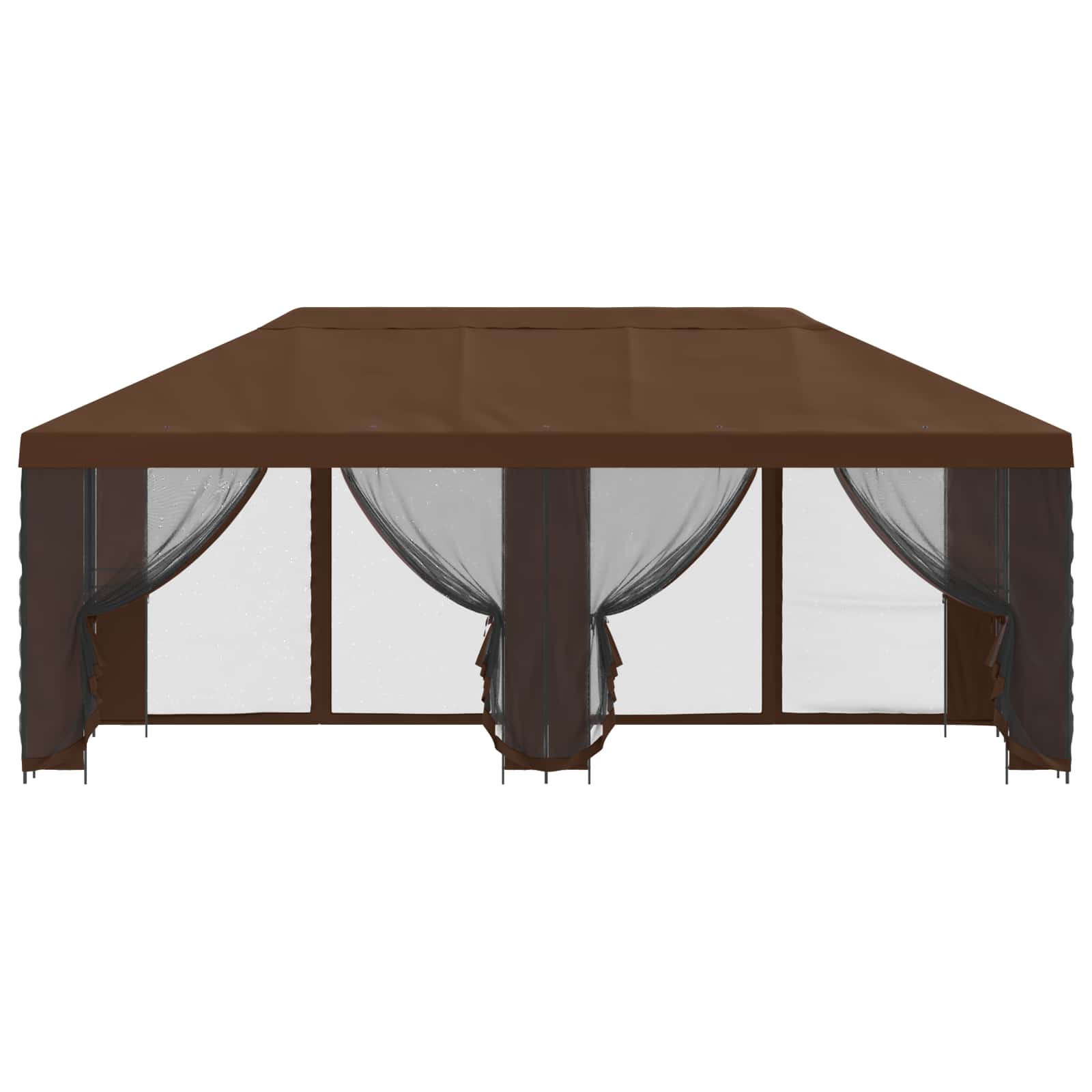 vidaXL Garden Gazebo with Sidewalls 6 x 3 m Brown Polyester and Steel