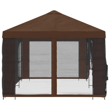 vidaXL Garden Gazebo with Sidewalls 6 x 3 m Brown Polyester and Steel